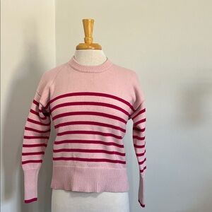 Philosophy Pink and Red Striped Sweater Super Warm and Cozy Size Medium